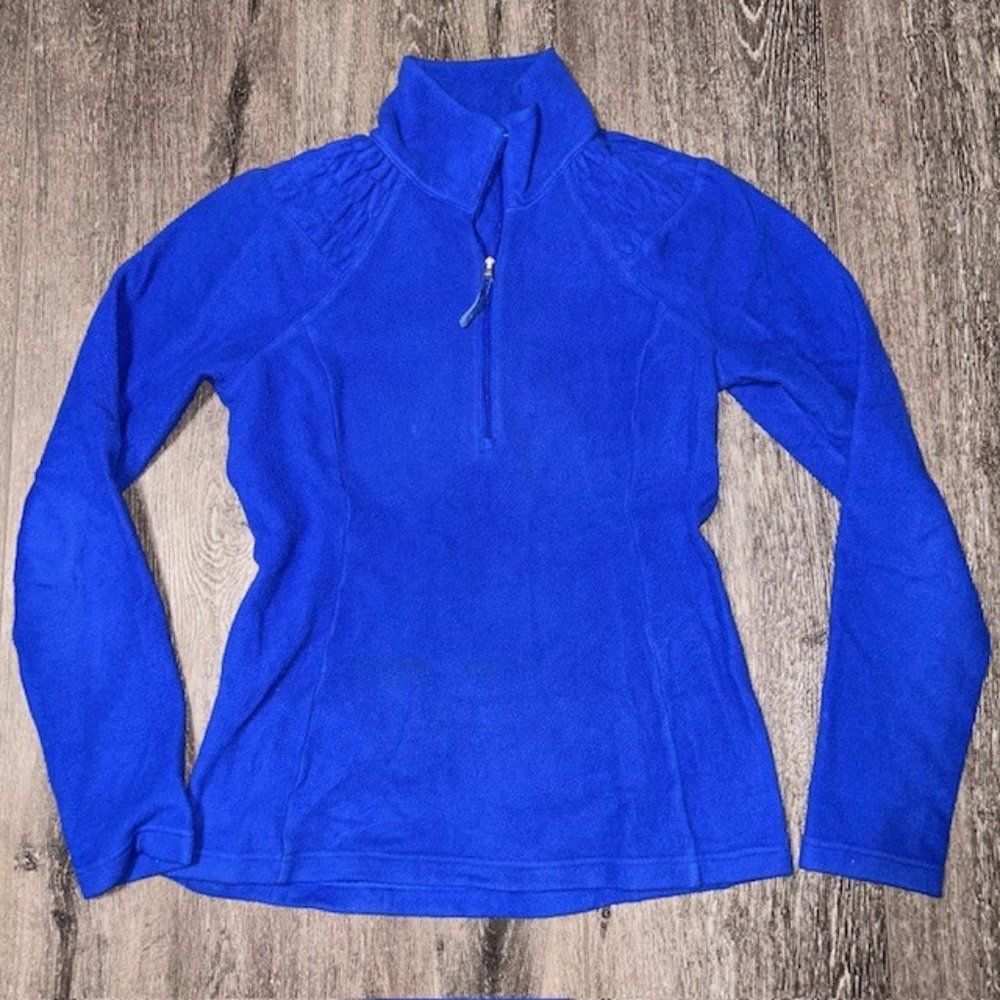 Lucy Yoga Activewear Fleece 1/2 Zip Pullover Jacket Size S Small Blue EUC